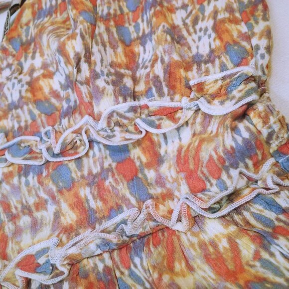 Gypsies+Moondust Tiered Ruffle Mini Sun Dress Lady-L Knot-Straps Smocked HiWaist - Picture 5 of 14